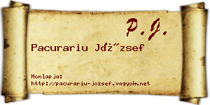 Pacurariu József névjegykártya